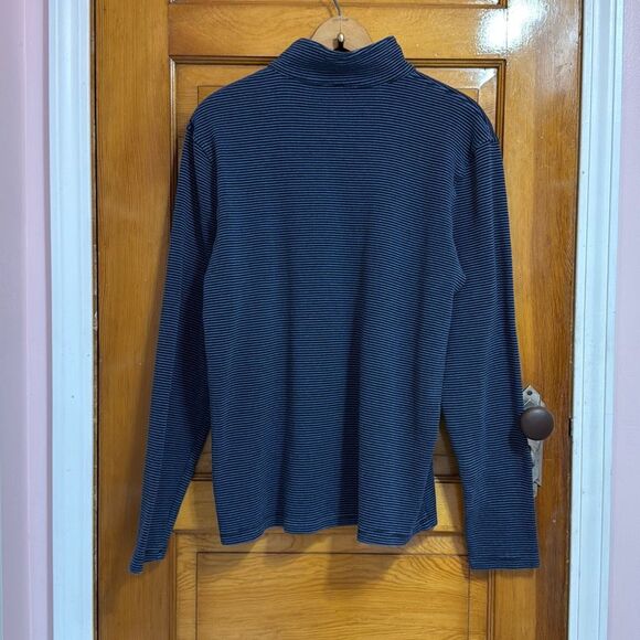 Michael Kors Blue Striped Quarter Snap Sweater Men’s US Extra Large Slim Fit - Picture 4 of 7